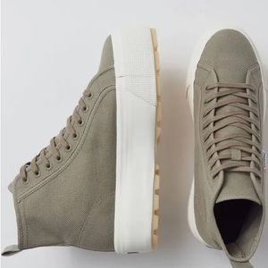 Superga 2708 tank platform high tops olive green